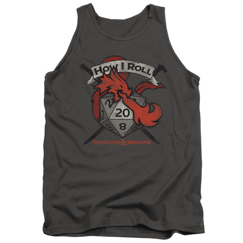 Dungeons and Dragons How I Roll D And D Adult Tank Top Charcoal
