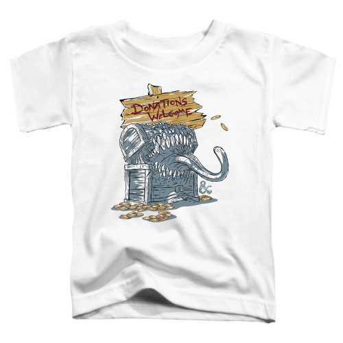 Dungeons and Dragons Donations Welcome Mimic Toddler T-Shirt White