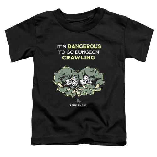 Dungeons and Dragons Dangerous To Go Alone Toddler T-Shirt Black