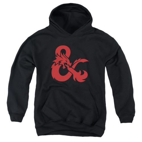 Dungeons and Dragons Ampersand Logo Youth Pullover Hoodie Sweatshirt Black