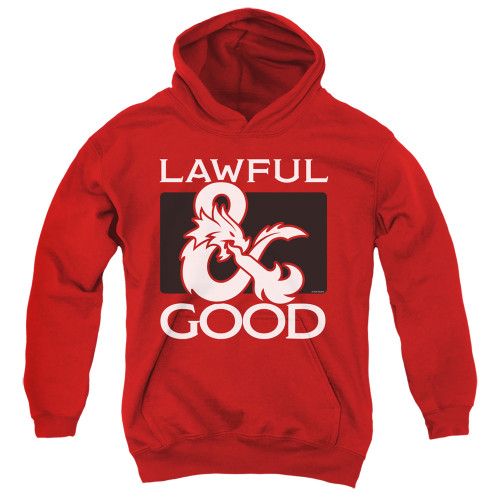 Dungeons and Dragons Lawful Good Youth Pullover Hoodie Sweatshirt Red