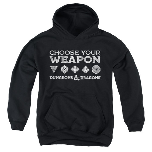 Dungeons and Dragons Choose Your Weapon Youth Pullover Hoodie Sweatshirt Black