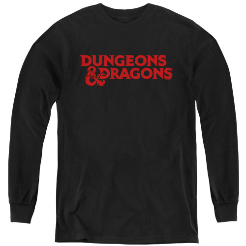 Dungeons and Dragons Type Logo Youth Long Sleeve T-Shirt Black