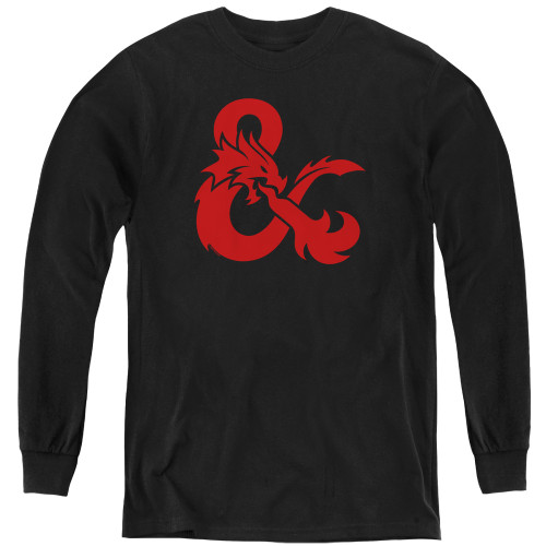 Dungeons and Dragons Ampersand Logo Youth Long Sleeve T-Shirt Black
