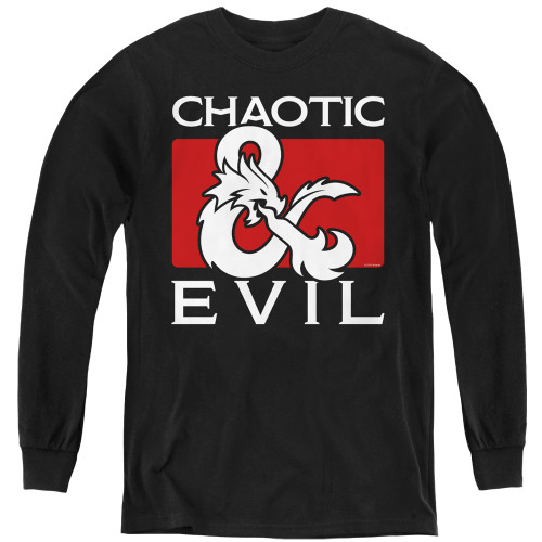 Dungeons and Dragons Chaotic Evil Youth Long Sleeve T-Shirt Black