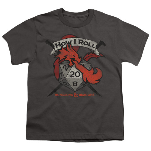 Dungeons and Dragons How I Roll D And D Youth 18/1 T-Shirt Charcoal