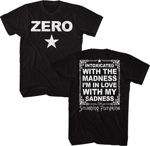 Smashing Pumpkins Zero and Lyrics Black T-Shirt