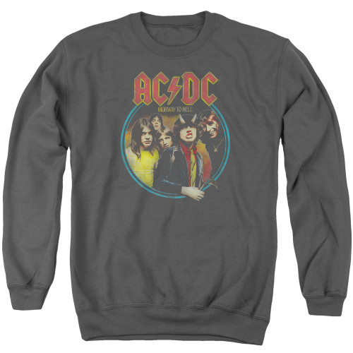AC/DC Highway To Hell Adult Crewneck Sweatshirt Charcoal - Clearance