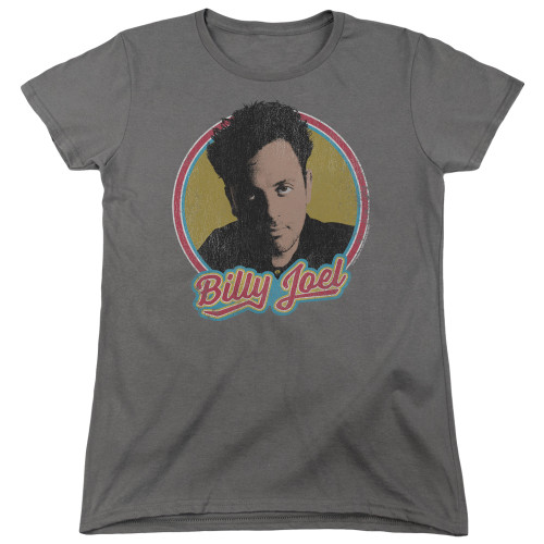 Billy Joel Billy Joel Women's T-Shirt Charcoal - Clearance
