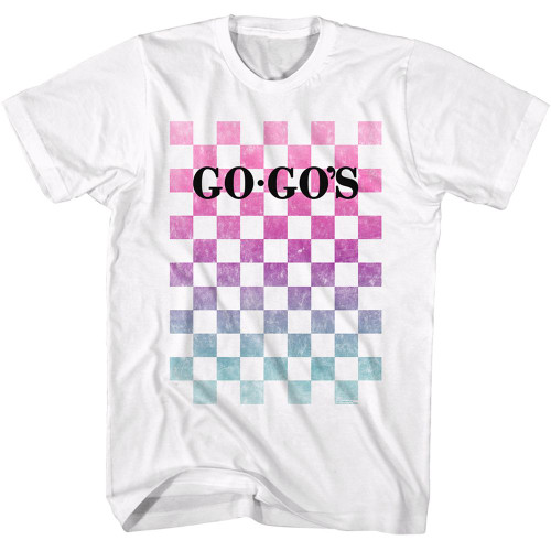 The Go-Go's Checkered White Adult T-Shirt