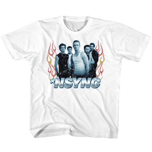 NSYNC Flames White Youth T-Shirt