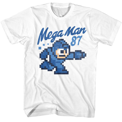 Mega Man Mega 87 White Adult T-Shirt