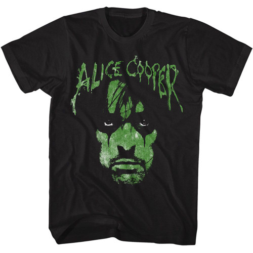 Alice Cooper Alien Face Black Adult T-Shirt