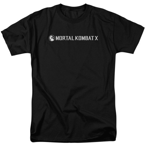 Mortal Kombat X Horizontal Logo Adult 18/1 T-Shirt Black