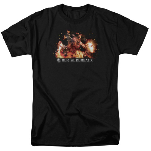 Mortal Kombat X Scorpio Flames Adult 18/1 T-Shirt Black