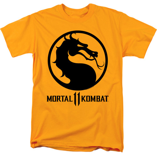 Mortal Kombat XI Dragon Logo Adult 18/1 T-Shirt Gold