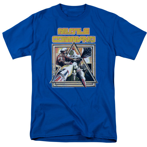 Atari Missle Commander Adult 18/1 T-Shirt Royal Blue