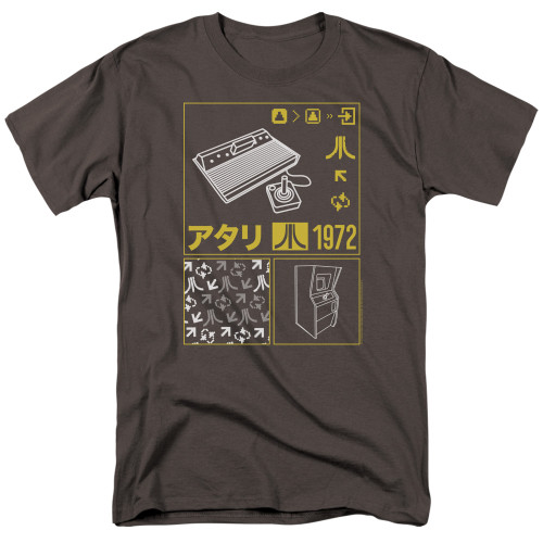 Atari Kanji Squares Adult 18/1 T-Shirt Charcoal