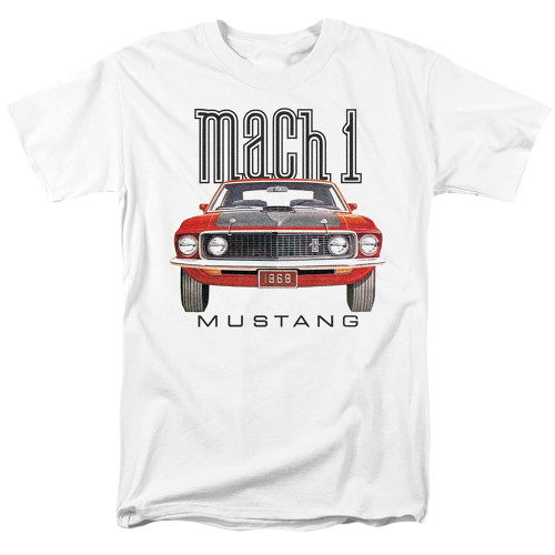 Ford Mustang 69 Mach 1 Adult 18/1 T-Shirt White