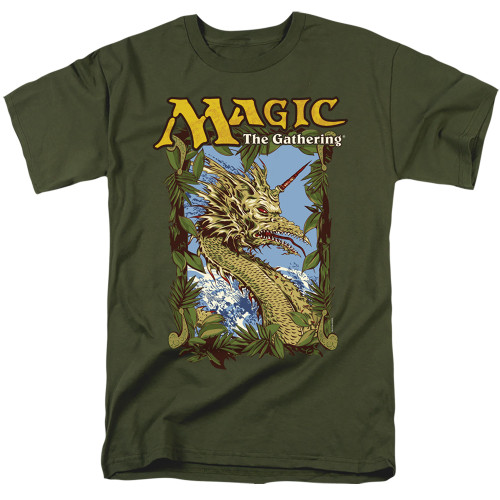 Magic: The Gathering Mirage Deck Art Adult 18/1 T-Shirt Military Green