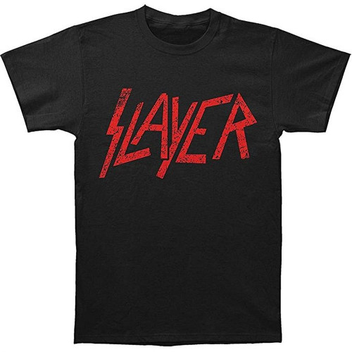 Slayer Distressed Logo 30/1 Men's Black T-Shirt