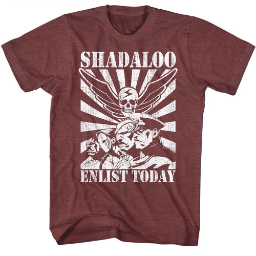 Street Fighter Enlist Today Vintage Maroon Heather Adult T-Shirt
