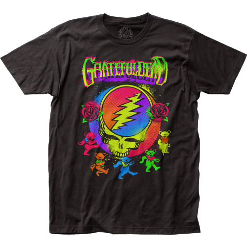 Grateful Dead Neon Splatter Fitted Jersey T-Shirt