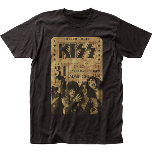 Kiss Concert Ticket Fitted Jersey T-Shirt