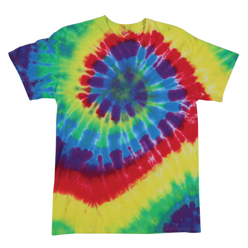 Multi-Spiral Aerial Short Sleeve Youth Tie-Dye T-Shirt