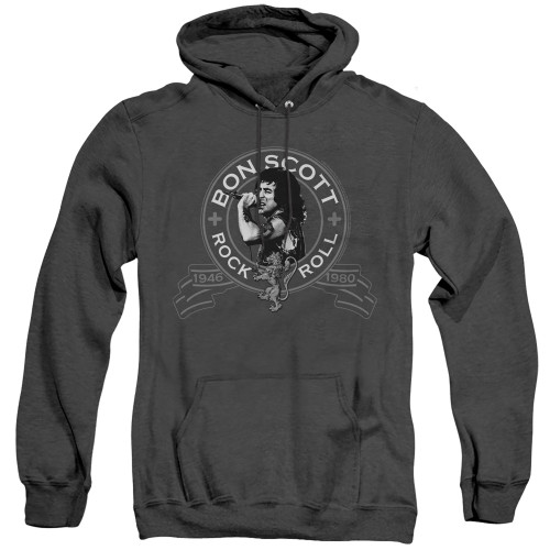 Bon Scott AC/DC Bon Scott Seal Adult Heather Hoodie Sweatshirt Black
