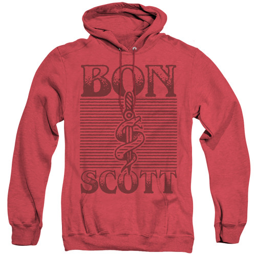 Bon Scott AC/DC Dagger Adult Heather Hoodie Sweatshirt Red
