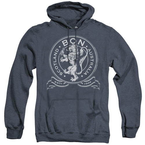 Bon Scott AC/DC Bon Crest 1946 Adult Heather Hoodie Sweatshirt Navy