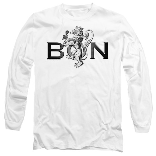 Bon Scott AC/DC Bon Crest Long Sleeve T-Shirt White