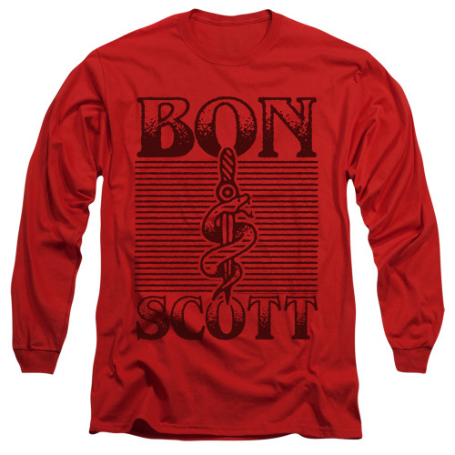 Bon Scott AC/DC Dagger Long Sleeve T-Shirt Red