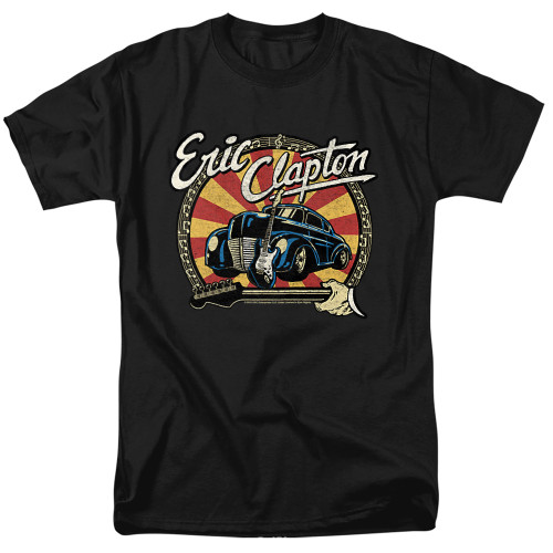 Eric Clapton Cars and Guitars Adult 18/1 T-Shirt Black