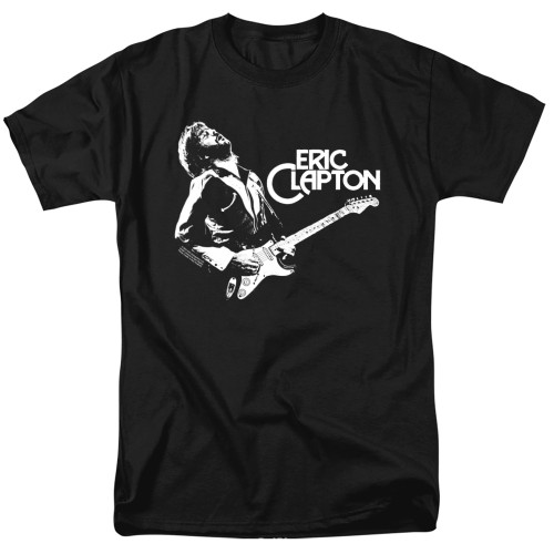 Eric Clapton Clapton Playing Guitar Adult 18/1 T-Shirt Black