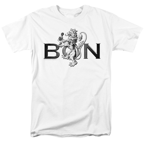 Bon Scott AC/DC Bon Crest Adult 18/1 T-Shirt White