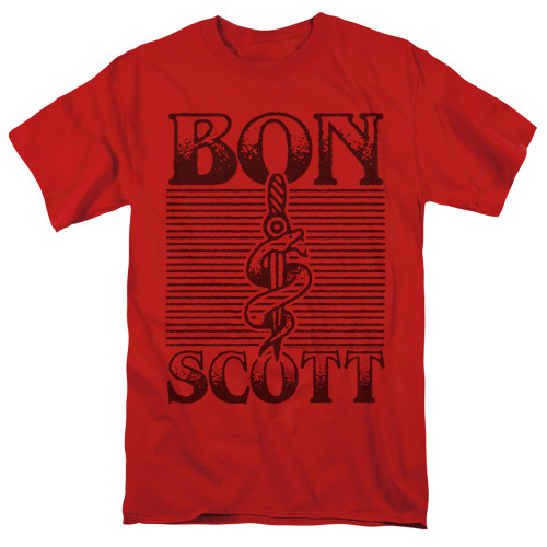 Bon Scott AC/DC Dagger Adult 18/1 T-Shirt Red