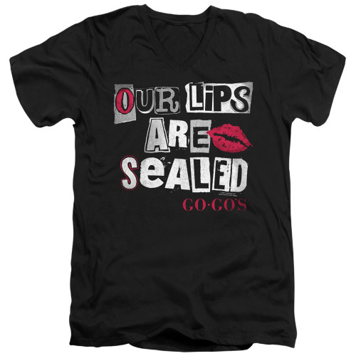 The Go-Go's Our Lips Are Sealed Adult V-Neck 30/1 T-Shirt Black
