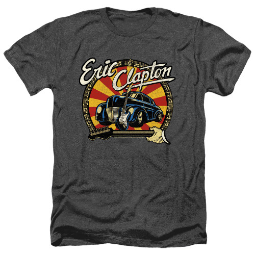 Eric Clapton Cars and Guitars Adult Heather T-Shirt Black