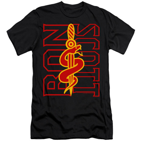 Bon Scott AC/DC Dagger and Serpent Premium Slim 30/1 T-Shirt Black