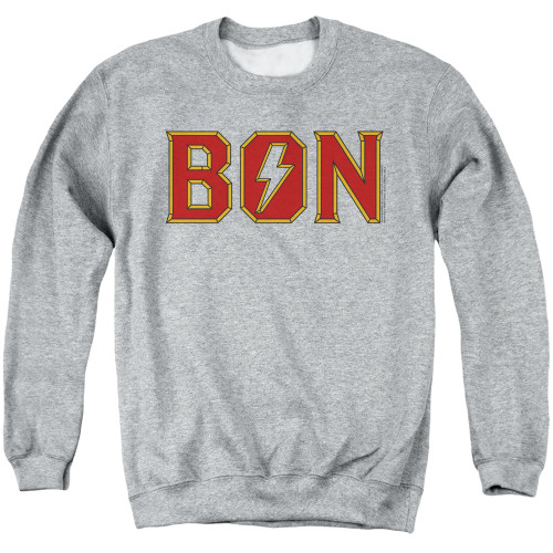 Bon Scott AC/DC Bon Adult Crewneck Sweatshirt Athletic Heather
