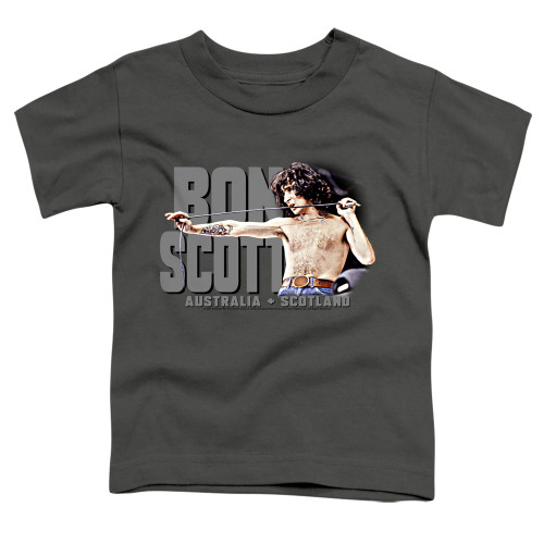 Bon Scott AC/DC Shirtless Toddler T-Shirt Charcoal