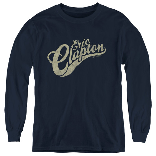 Eric Clapton Clapton Vintage Logo Youth Long Sleeve T-Shirt Navy