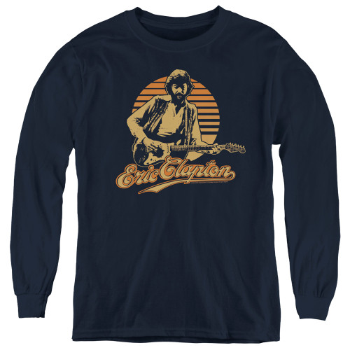 Eric Clapton Retro Clapton Youth Long Sleeve T-Shirt Navy
