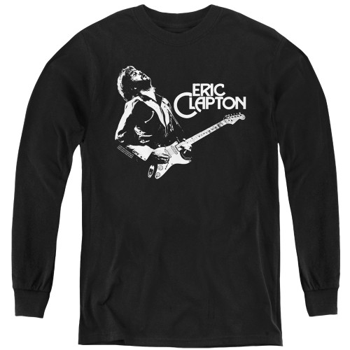 Eric Clapton Clapton Playing Guitar Youth Long Sleeve T-Shirt Black
