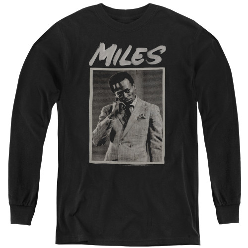 Miles Davis Miles Photo 1 Youth Long Sleeve T-Shirt Black