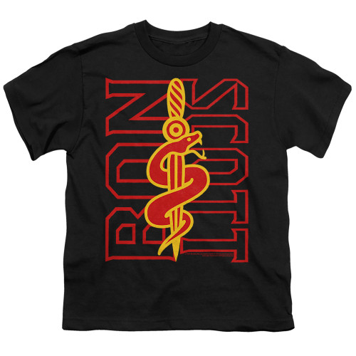 Bon Scott AC/DC Dagger and Serpent Youth T-Shirt Black