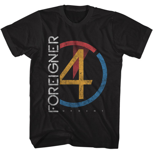 Foreigner Urgent Black Adult T-Shirt