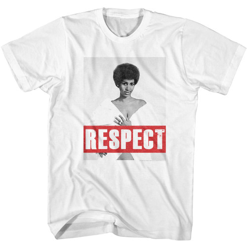 Aretha Franklin Respect White Adult T-Shirt